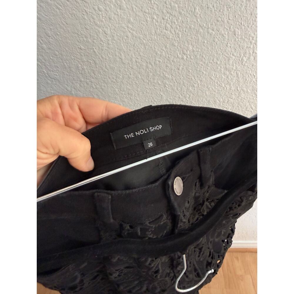 The Noli Shop Celeste Lace High Rise Jeans Black Size 26 - Picture 4 of 5